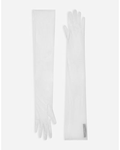 Dolce & Gabbana Lange Handschuhe Aus Tüll - Weiß