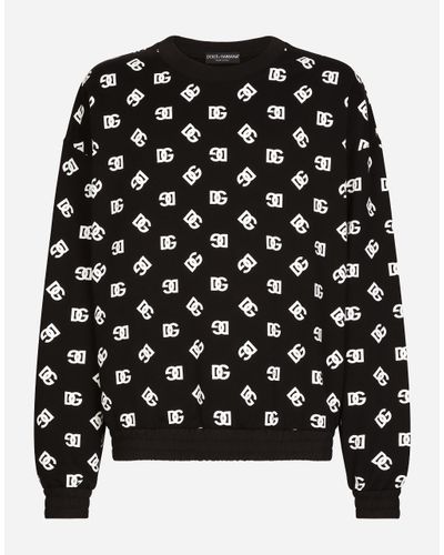 Dolce & Gabbana Rundhals-Sweatshirt Print Dg Monogram - Schwarz