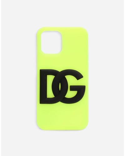 Dolce & Gabbana Rubber Iphone 12 Pro Max With Dg Logo - Yellow