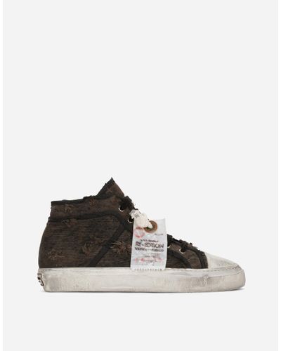 Dolce & Gabbana Patchwork High-top Sneakers - Brown