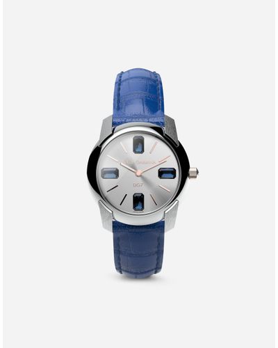 Dolce & Gabbana Watch With Alligator Strap - Blue