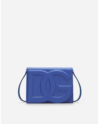 Dolce & Gabbana Umhängetasche Dg Logo Bag Aus Kalbsleder - Blau
