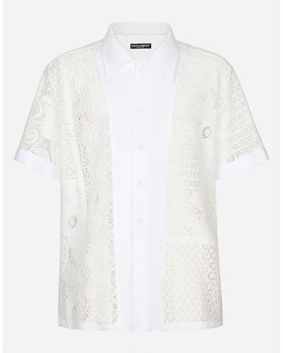 Dolce & Gabbana Hawaiihemd Mit Einsätzen Aus Spitze - Weiß