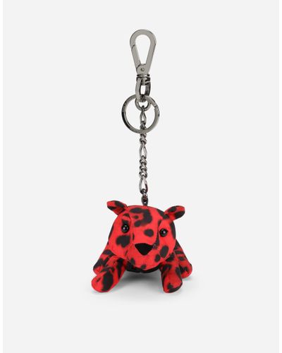 Dolce & Gabbana Schlüsselanhänger aus Nylon Leo - Rot