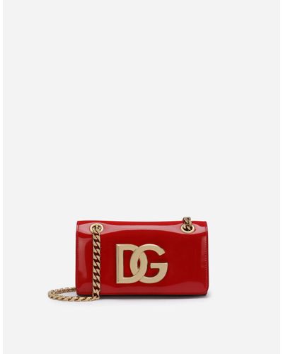 Dolce & Gabbana Polished Calfskin 3.5 Cell Phone Bag - Red