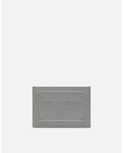 Dolce & Gabbana Calfskin Card Holder - Gray