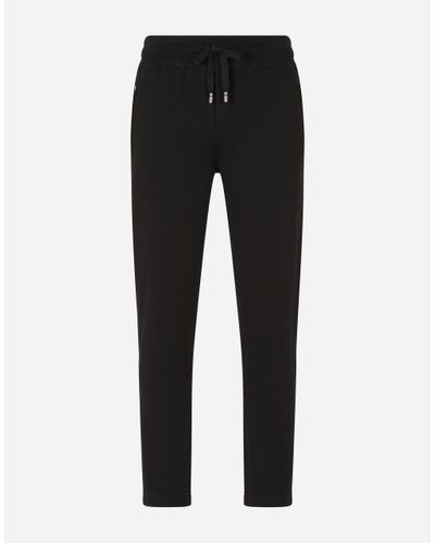 Dolce & Gabbana Jersey Jogging Pants With Branded Plate - Schwarz