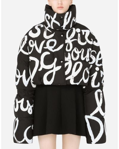 Dolce & Gabbana Synthetic Short Nylon Down Jacket With Dg Love 