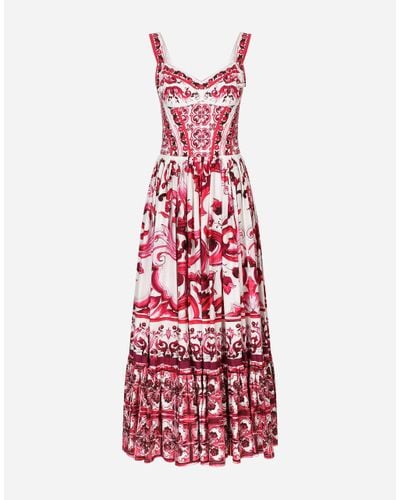 Dolce & Gabbana Calf-Length Bustier Dress - Pink