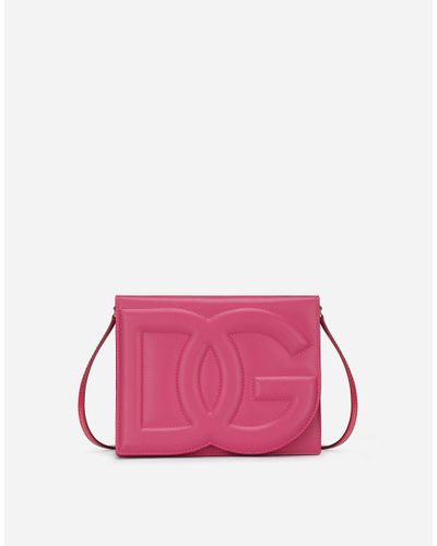 Dolce & Gabbana Umhängetasche Aus Kalbsleder Mit Logo - Pink