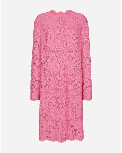 Dolce & Gabbana Staubmantel in floraler Cordonnet -Spitze - Pink