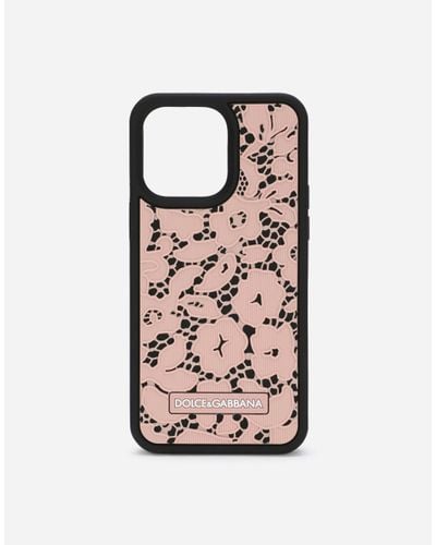 Dolce & Gabbana Rubber Lace Iphone 14 Pro Max Case - Pink