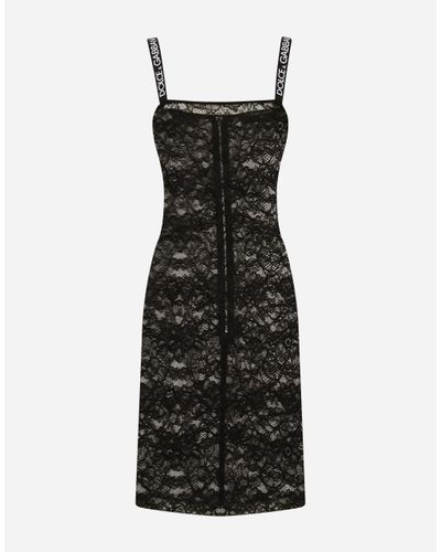 Dolce & Gabbana Short Lace Dress - Schwarz