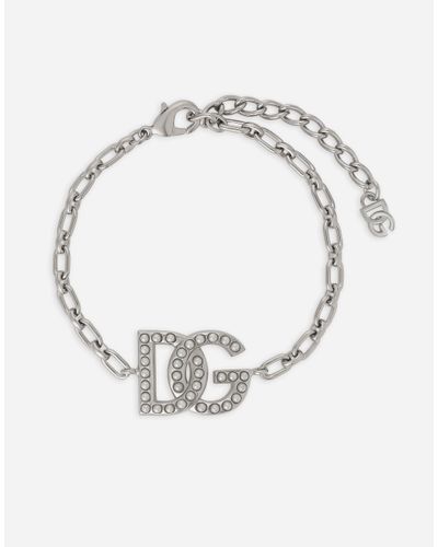 Dolce & Gabbana Link Bracelet With Dg Logo - White