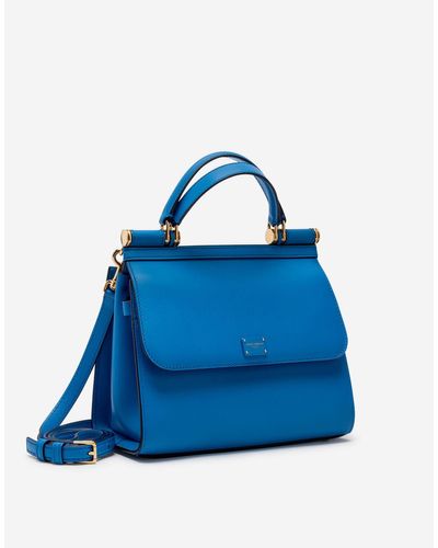 Dolce & Gabbana Leather Small Calfskin Sicily 58 Bag in Blue | Lyst