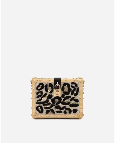 Dolce & Gabbana Satin Dolce Box With Embroidery - Metallic