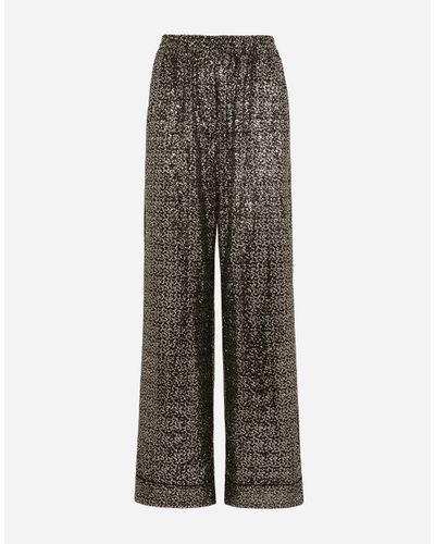 Dolce & Gabbana Sequined Pyjama Trousers - Grey