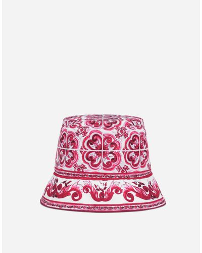 Dolce & Gabbana Bucket Hat With Majolica Print - Red