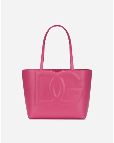 Dolce & Gabbana Kleiner Shopper Aus Kalbsleder Mit Logo - Pink