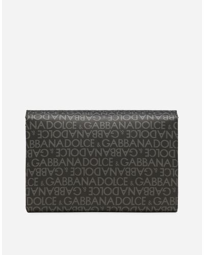 Dolce & Gabbana Coated Jacquard Crossbody Bag - Gray