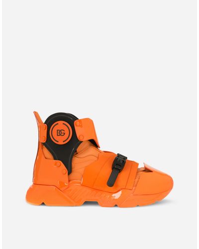Dolce & Gabbana High-Top-Sneaker Day Master aus Materialmix - Orange