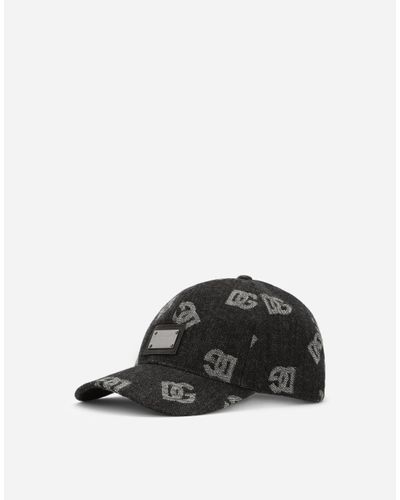 Dolce & Gabbana Jacquard Baseball Cap With Dg Monogram - Black