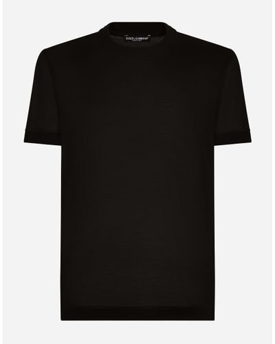 Dolce & Gabbana Kurzarm-T-Shirt Aus Seide - Schwarz