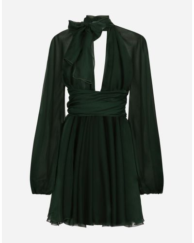Dolce & Gabbana Short Chiffon Dress - Green