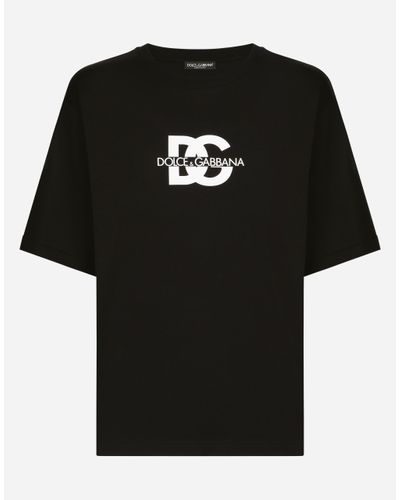 Dolce & Gabbana Kurzarm-T-Shirt Print Dg-Logo - Schwarz