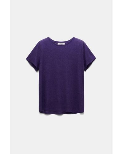 Dorothee Schumacher Round Neck Hemp T-shirt - Purple