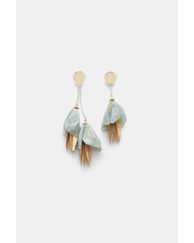 Dorothee Schumacher Asymmetric Clip-on Earrings With Hanging Flowers - Green