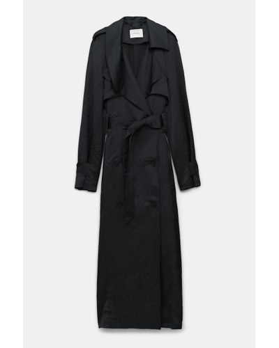 Dorothee Schumacher Slouchy, Double-breasted Trench Coat - Black