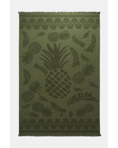 Dorothee Schumacher Cotton Towel With Woven Jacquard Pineapple Pattern - Green