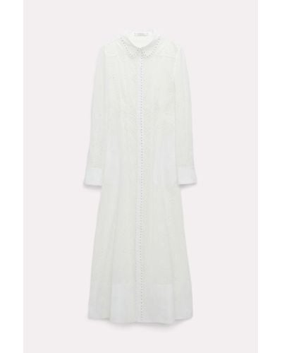 Dorothee Schumacher Shirtdress In Broderie Anglaise With Studs - White