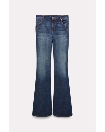 Dorothee Schumacher Extra Long Flared Jeans With Western Details - Blue