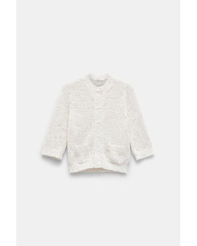 Dorothee Schumacher Textural Knit Cotton Cardigan - White