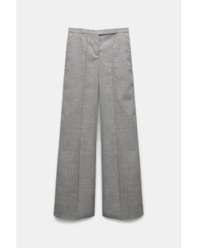 Dorothee Schumacher Straight, Wide Leg Pants With Pressed Front Pleats - Gray