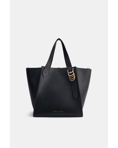 Dorothee Schumacher Tote Bag In Soft Calf Leather With D-ring Hardware - Black