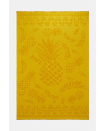 Dorothee Schumacher Cotton Towel With Woven Jacquard Pineapple Pattern - Yellow