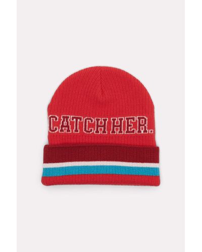 Dorothee Schumacher Slogan Knit Wool Hat - Red