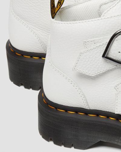 dr martens devon heart boots in white