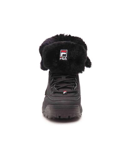womens fila disruptor shearling athletic shoe