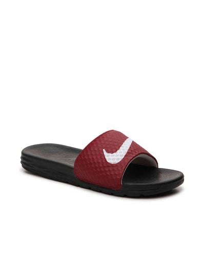 maroon nike slides