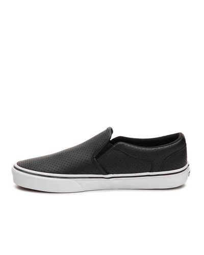 vans asher perf leather black