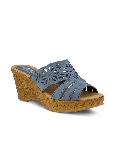 spring step blue sandals