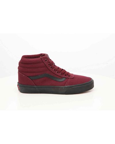 maroon vans high tops