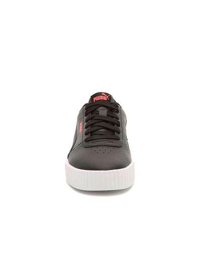 PUMA Leather Carina Sneaker in Black 