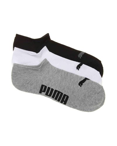 PUMA Invisible No Show Socks in Black/White/Grey (Gray) for Men - Lyst