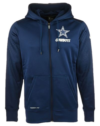 Nike Men's Dallas Cowboys Sideline Ko Fleece Full-zip Hoodie in Navy (Blue)  for Men | Lyst