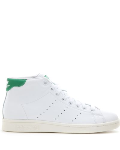 adidas Stan Smith Mid Leather High-top Sneakers in White - Lyst